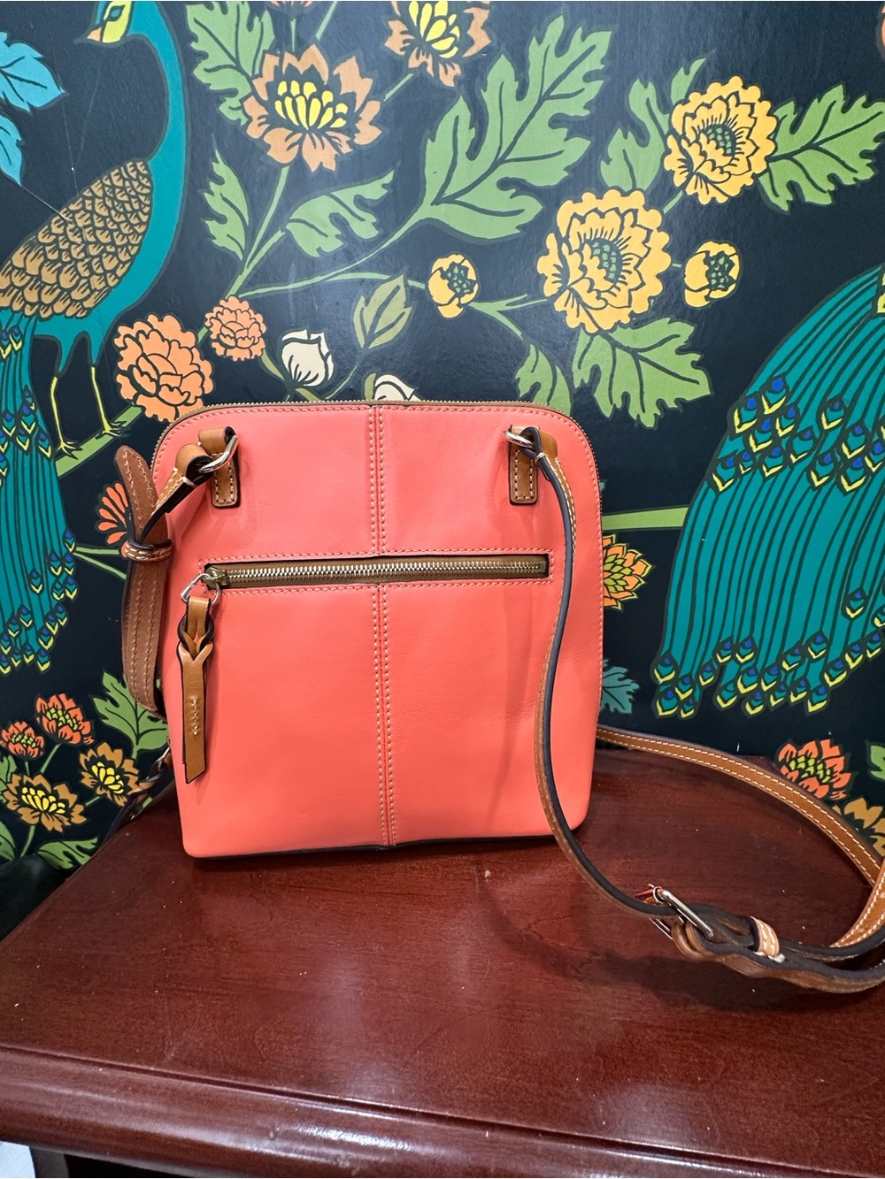 Dooney & Bourke Trixie Coral Leather Crossbody Bag - Picture 7 of 14
